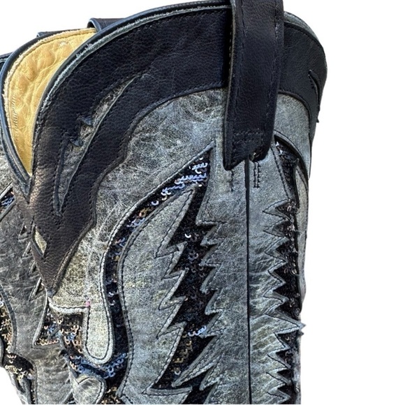 CORRAL EAGLE SEQUIN INLAY SNIP TOE COWBOY BOOTS SIZE 7.5 - Picture 6 of 16